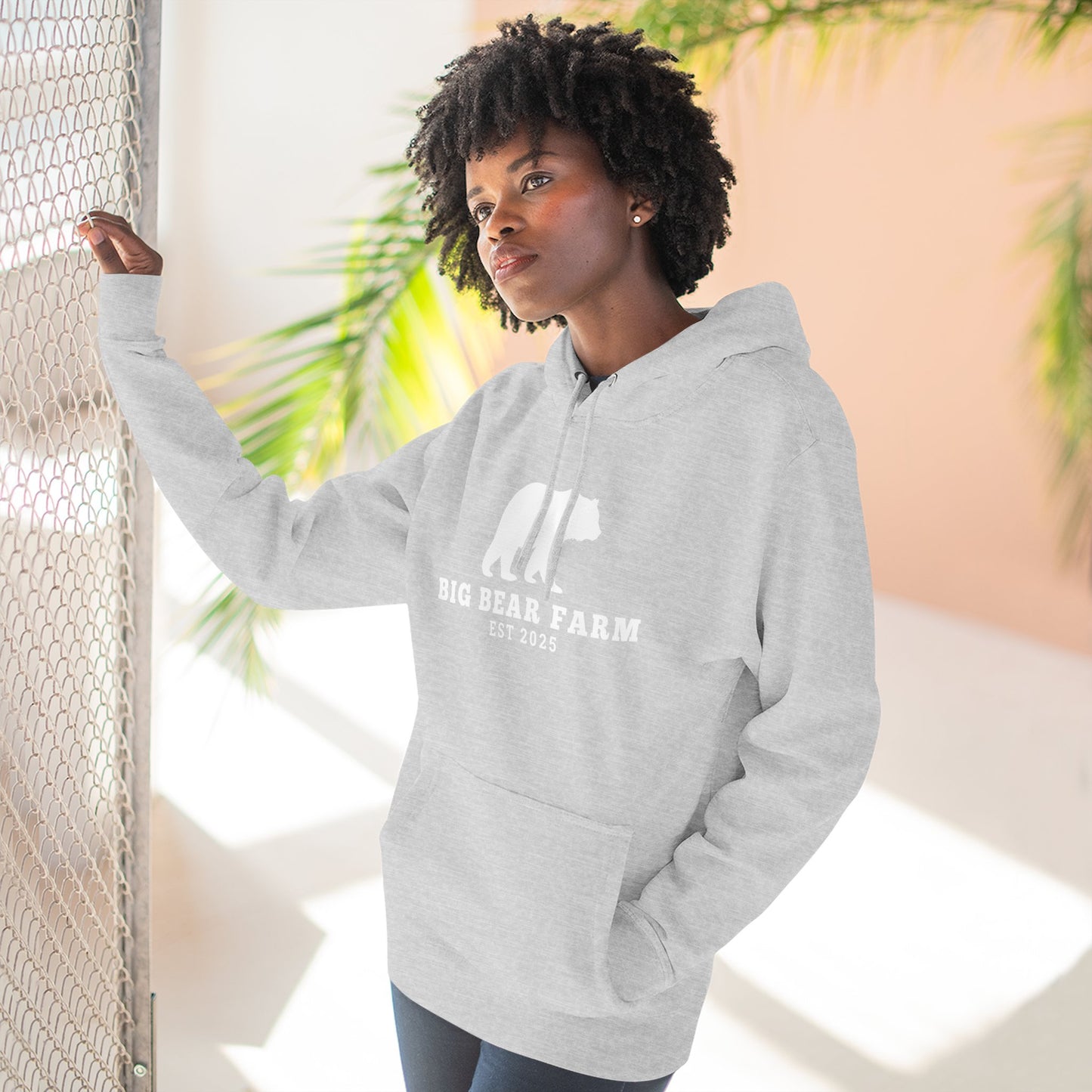 Fleece Hoodie - Big Bear Farm Love Land Design
