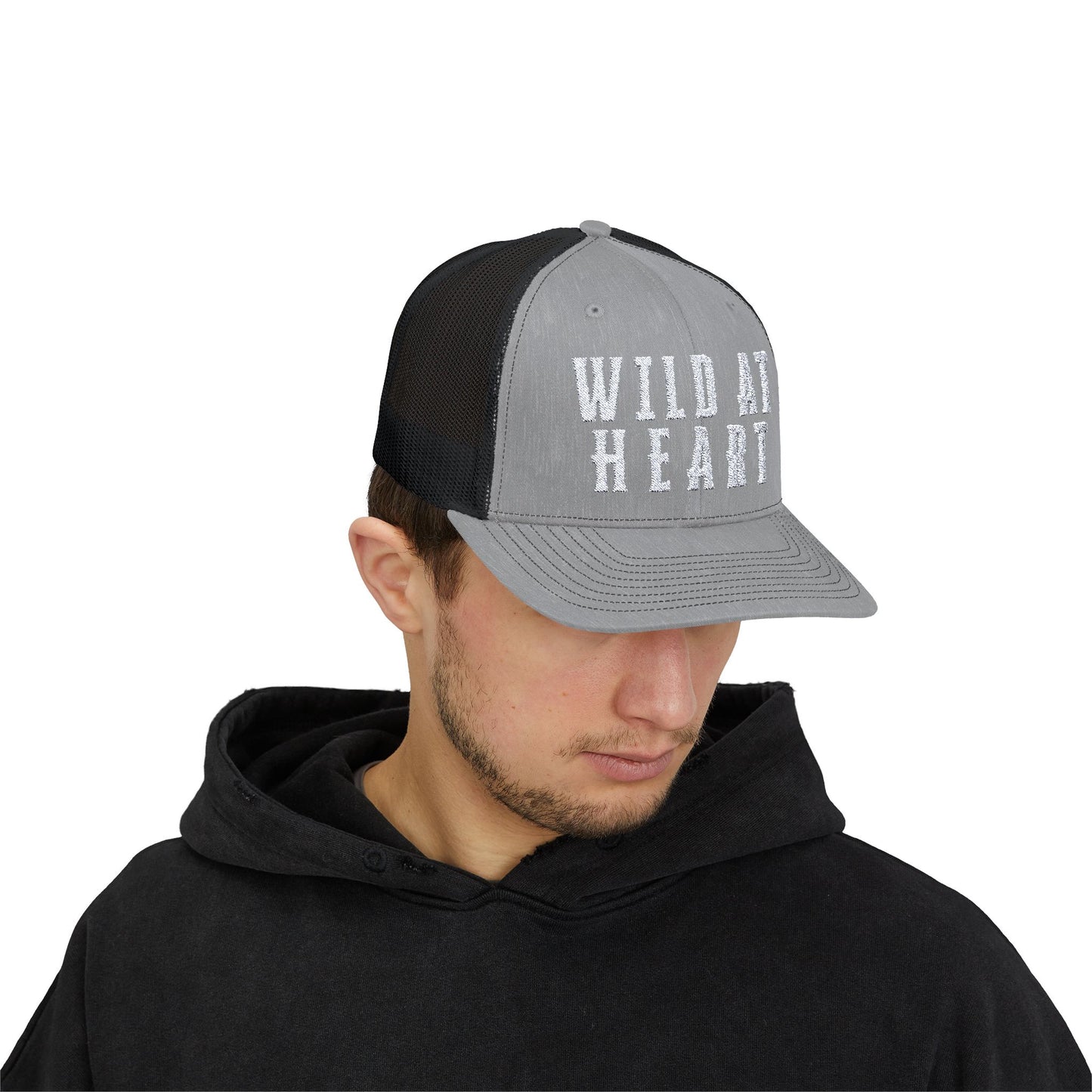 WILD AT HEART L O  Embroidered Snapback Trucker Cap