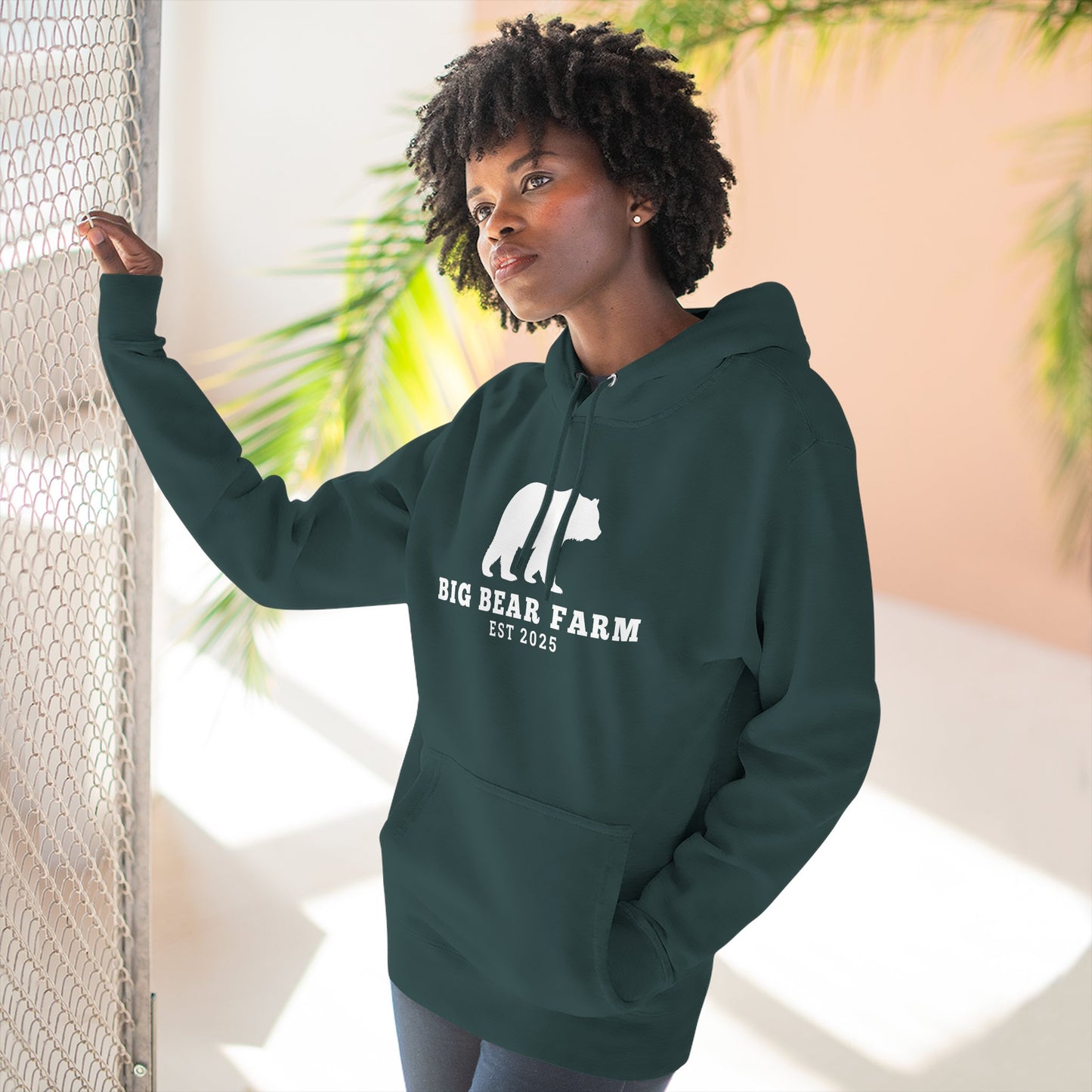 Fleece Hoodie - Big Bear Farm Love Land Design