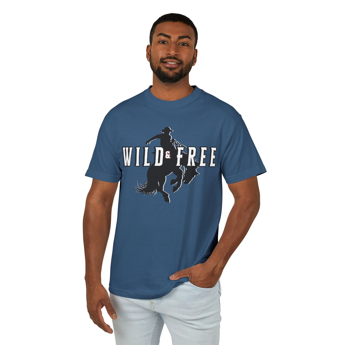 COWBOY WILD AND FREE B UNISEX Garment-Dyed Heavyweight Cotton Tee