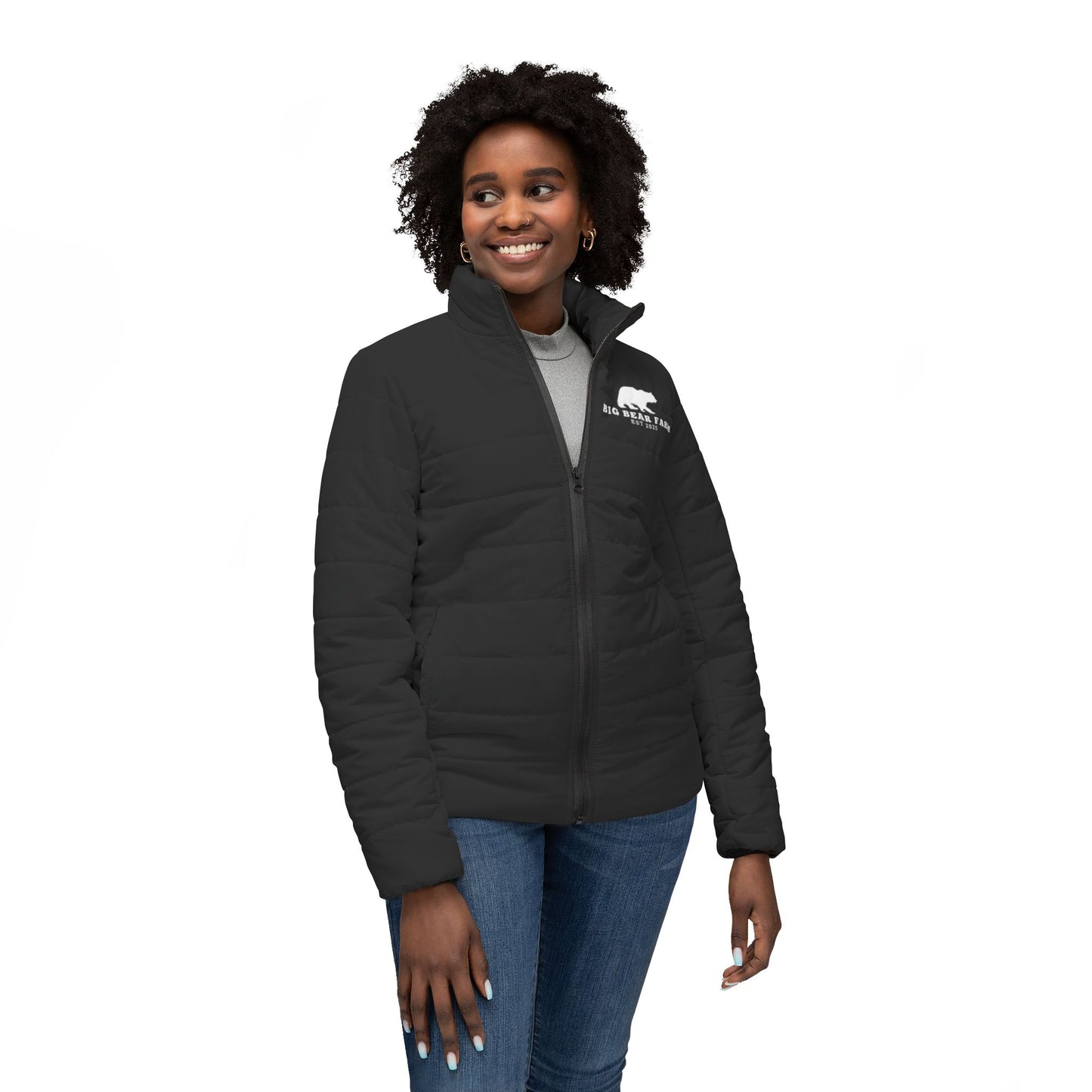 Cozy Women's Puffer Jacket, Bl Stylish Winter Outerwear, Trendy Layering Piece, Perfect Gift for Her, Outdoor Activities Wear