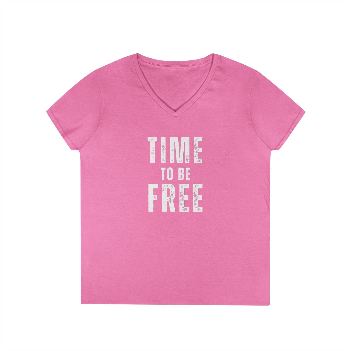 TIME TO BE FREE Ladies' V-Neck T-Shirt