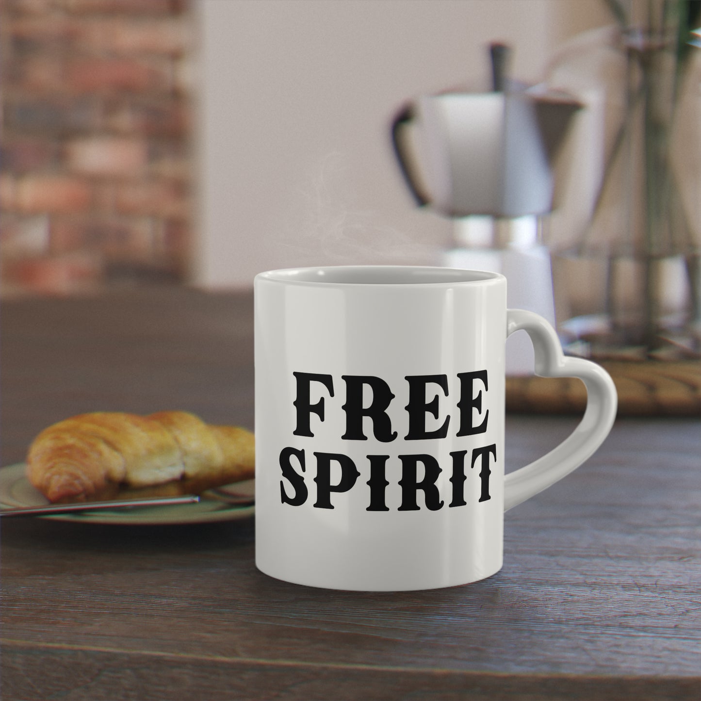 FREE SPIRIT Heart-Shaped Mug