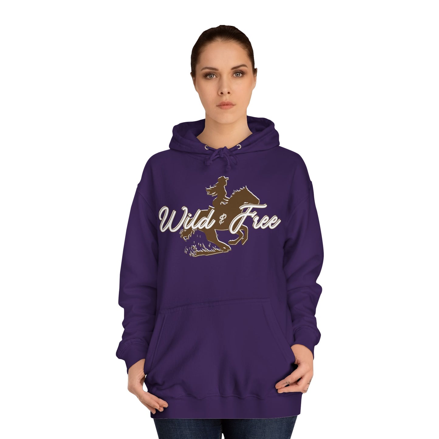 COWGIRL WILD AND FREE UNISEX College Hoodie
