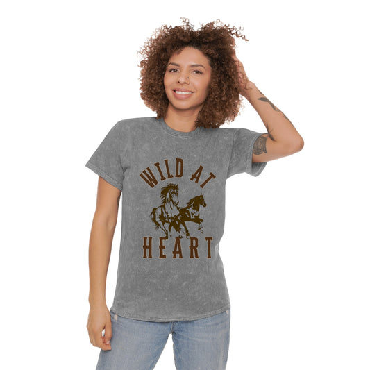 WILD AT HEART UNISEX Mineral Wash T-Shirt
