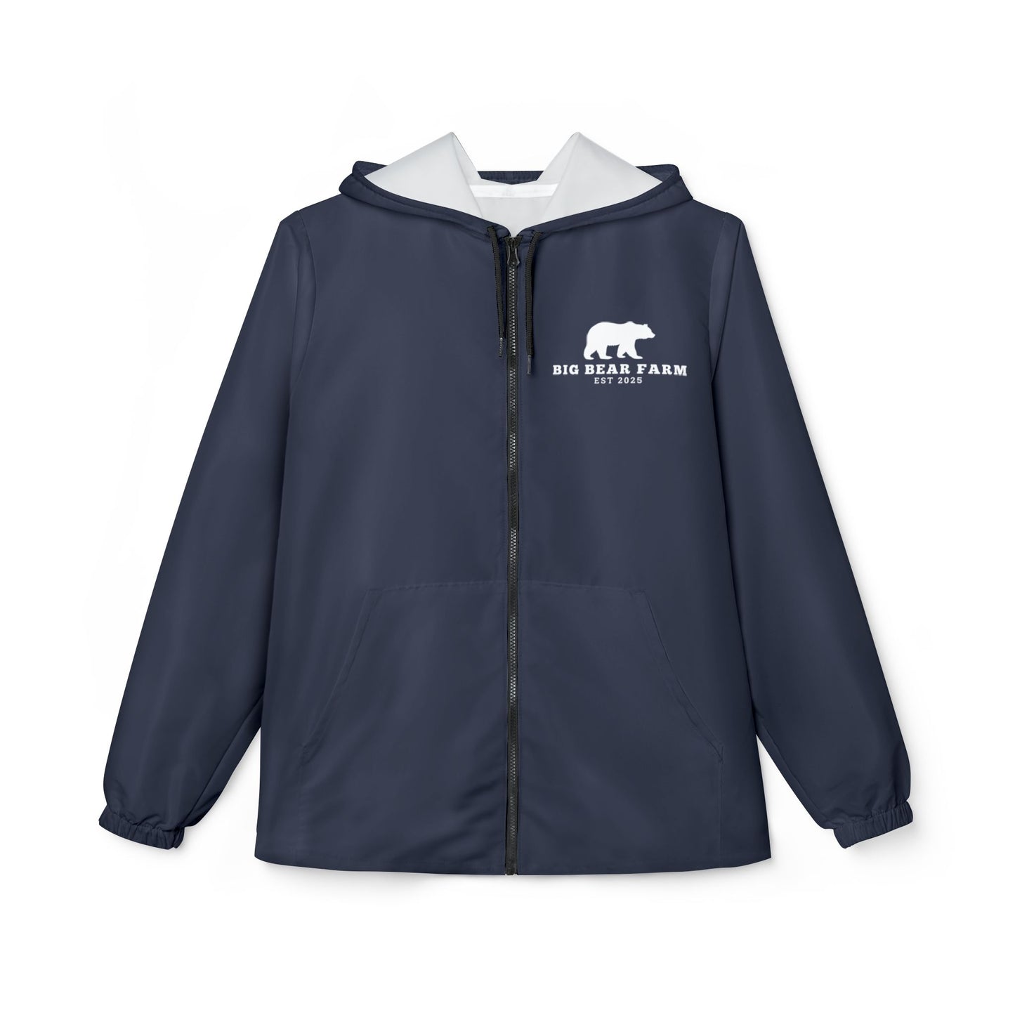 Big Bear Farm Windbreaker Jacket, Outdoor Rain Jacket, Lightweight Travel Jacket, Nature Lover's Gift, Bear Design Windbreaker