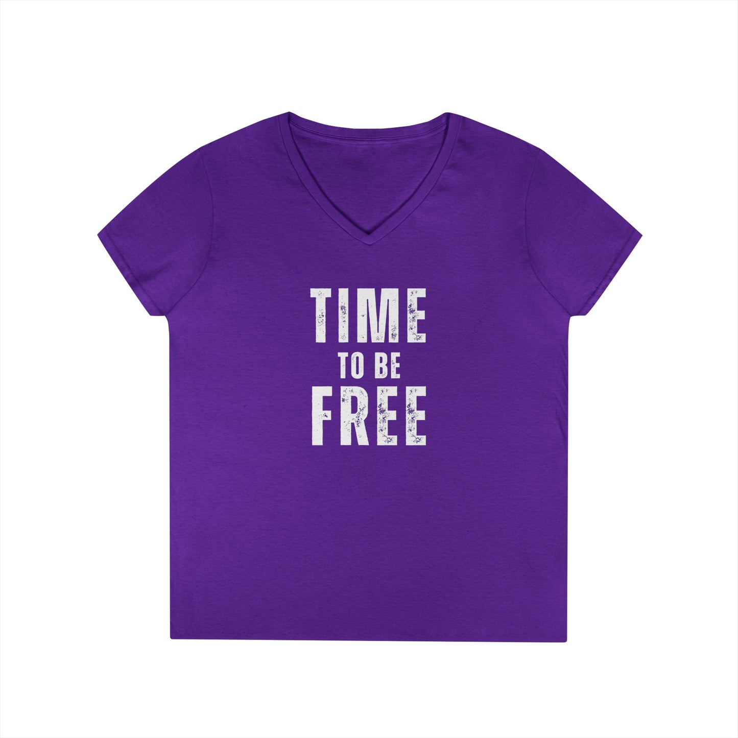 TIME TO BE FREE Ladies' V-Neck T-Shirt