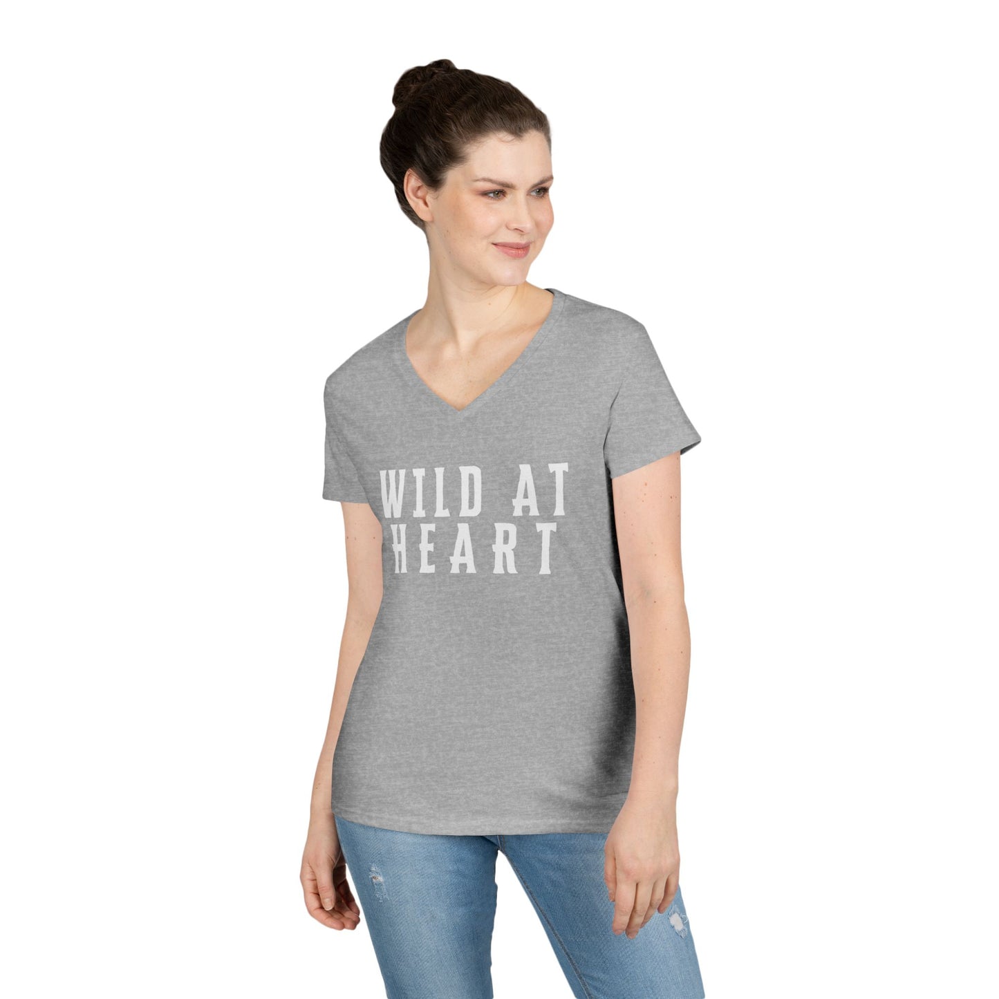 WILD AT HEART Ladies' V-Neck T-Shirt