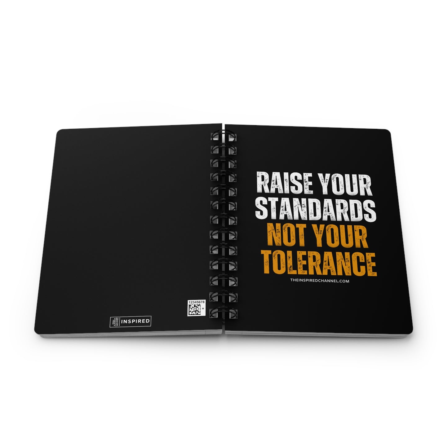 INSPIRED RAISE YOUR STANDARDS ORANGE Spiral Bound Journal