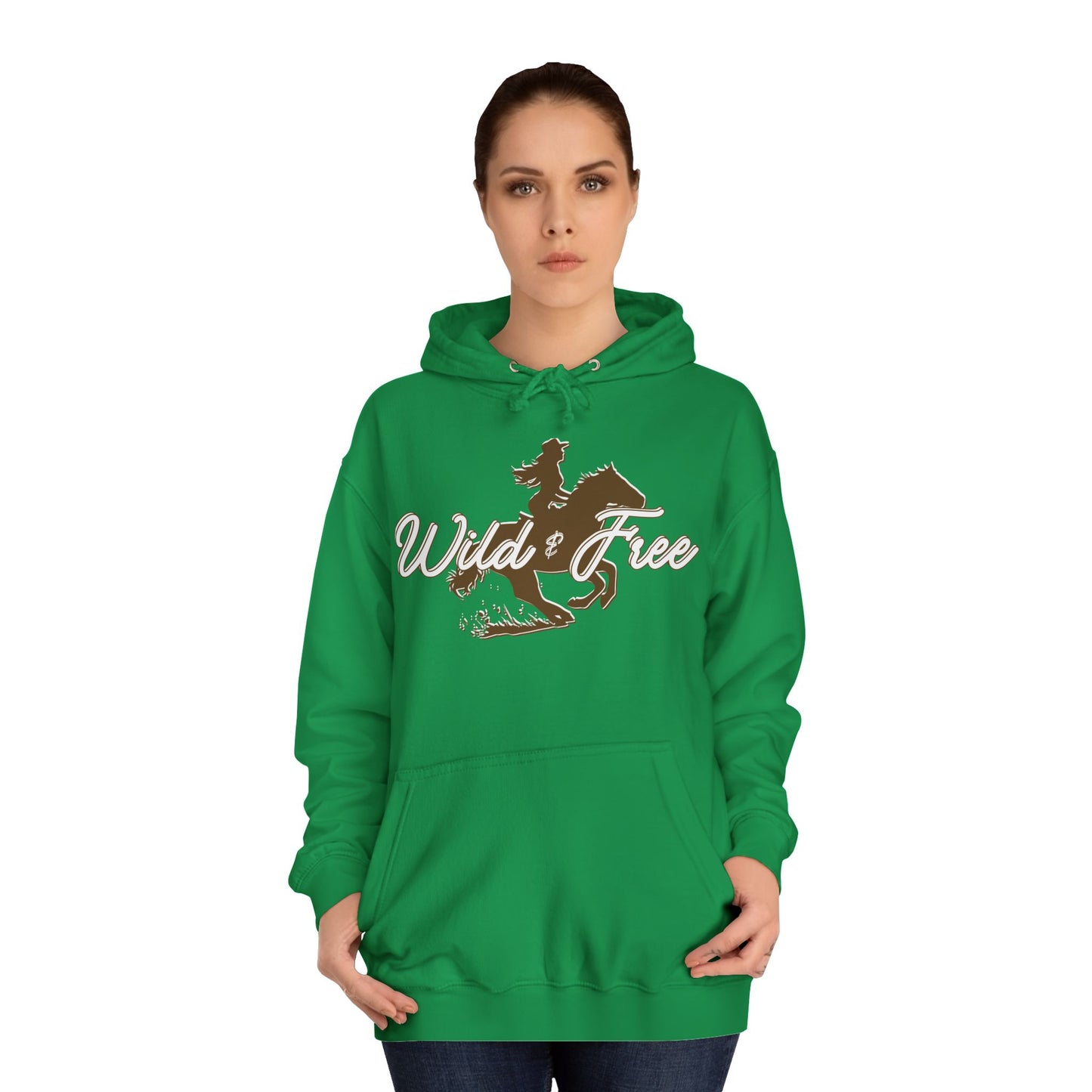 COWGIRL WILD AND FREE UNISEX College Hoodie