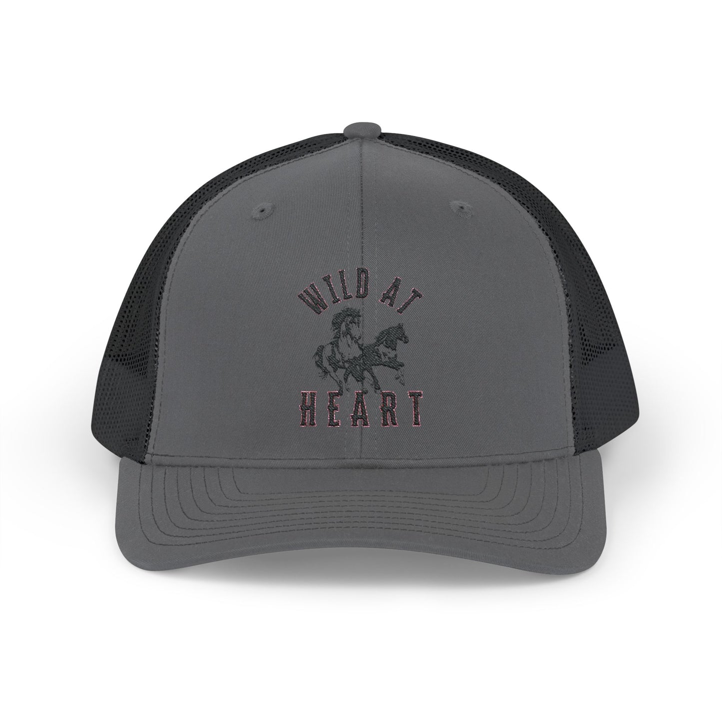 WILD AT HEART Embroidered Snapback Trucker Cap