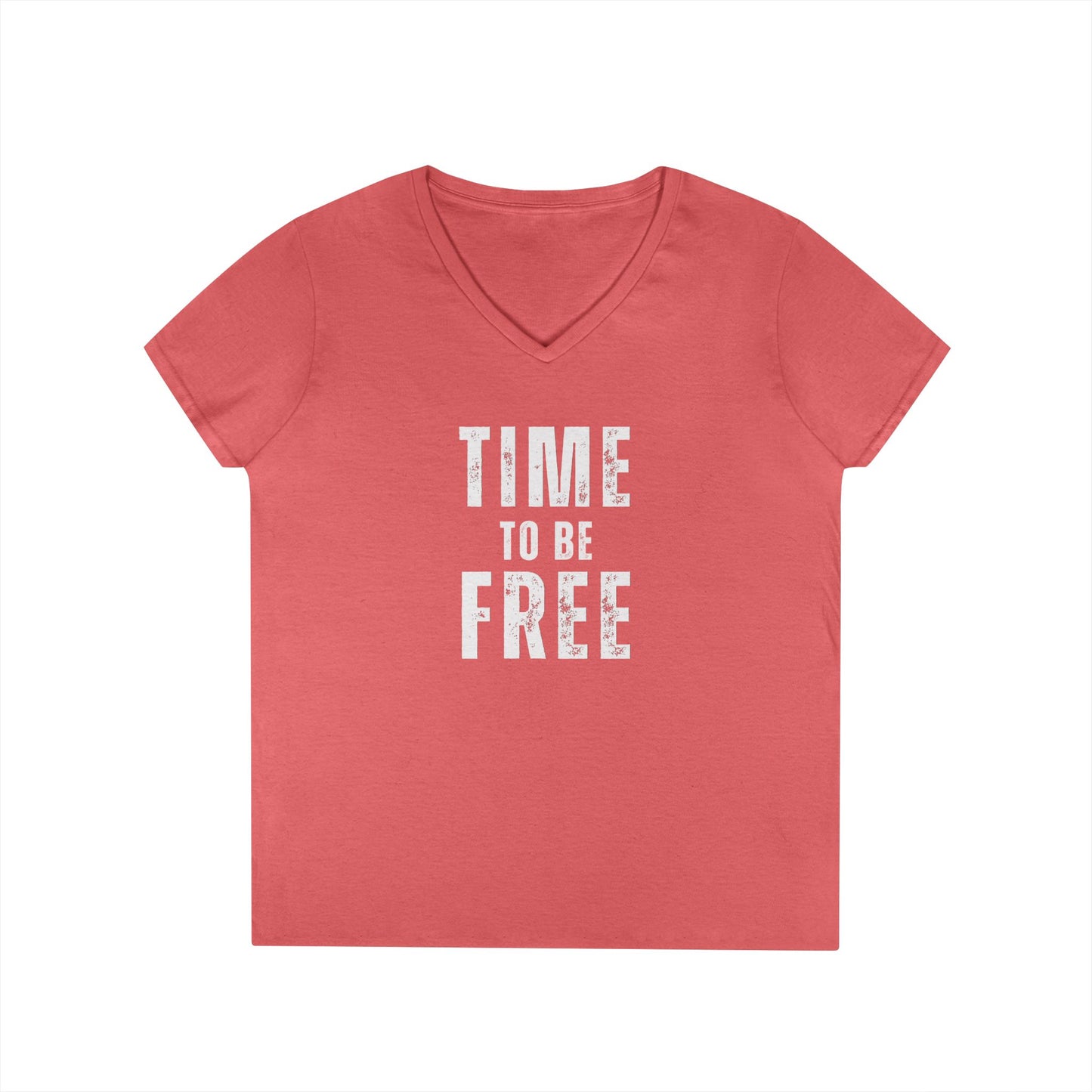 TIME TO BE FREE Ladies' V-Neck T-Shirt