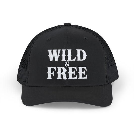 WILD AND FREE  B  Embroidered Snapback Trucker Cap