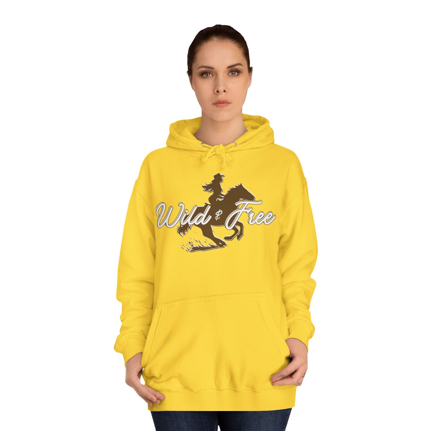COWGIRL WILD AND FREE UNISEX College Hoodie