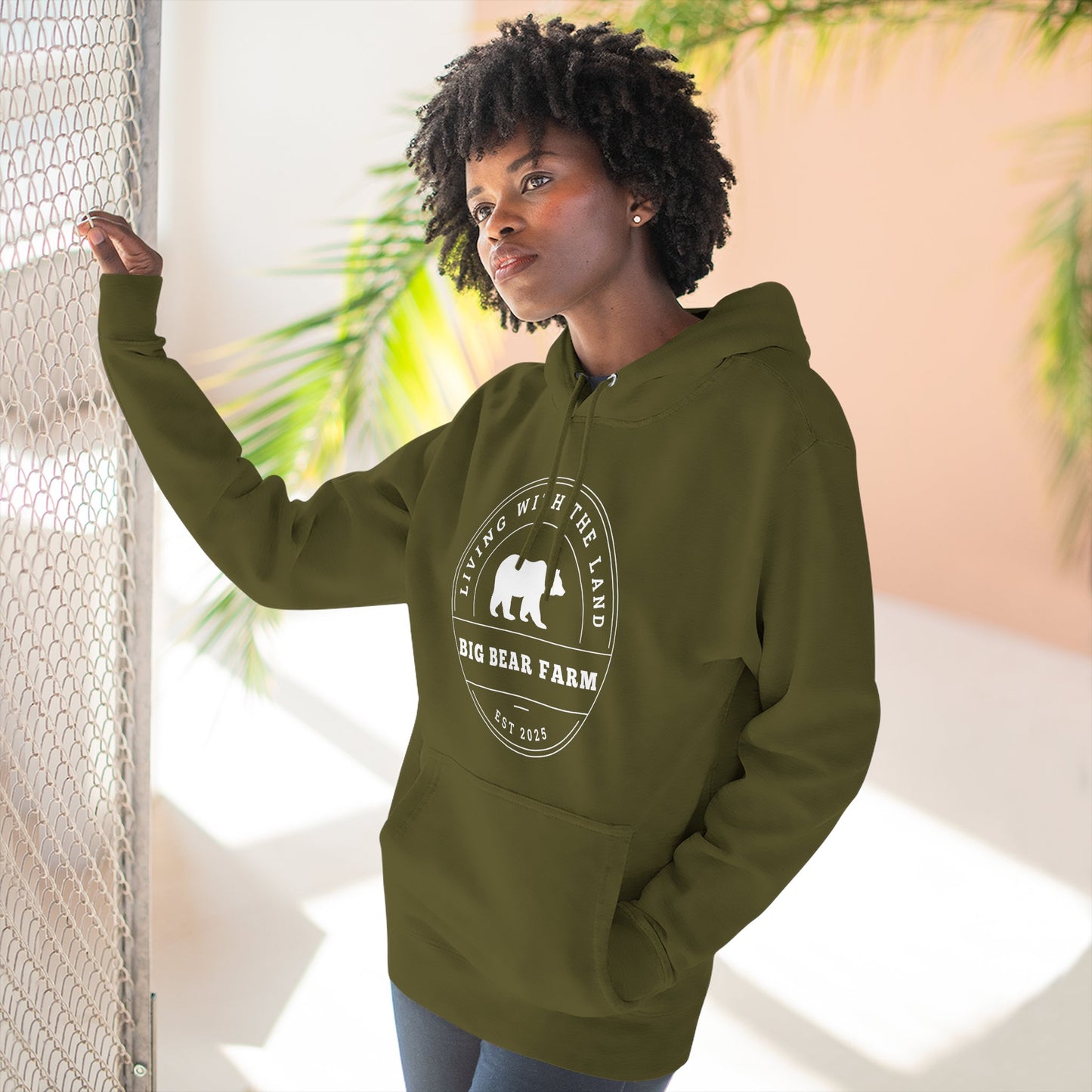 BIG BEAR FARM w Fleece Hoodie UNISEX