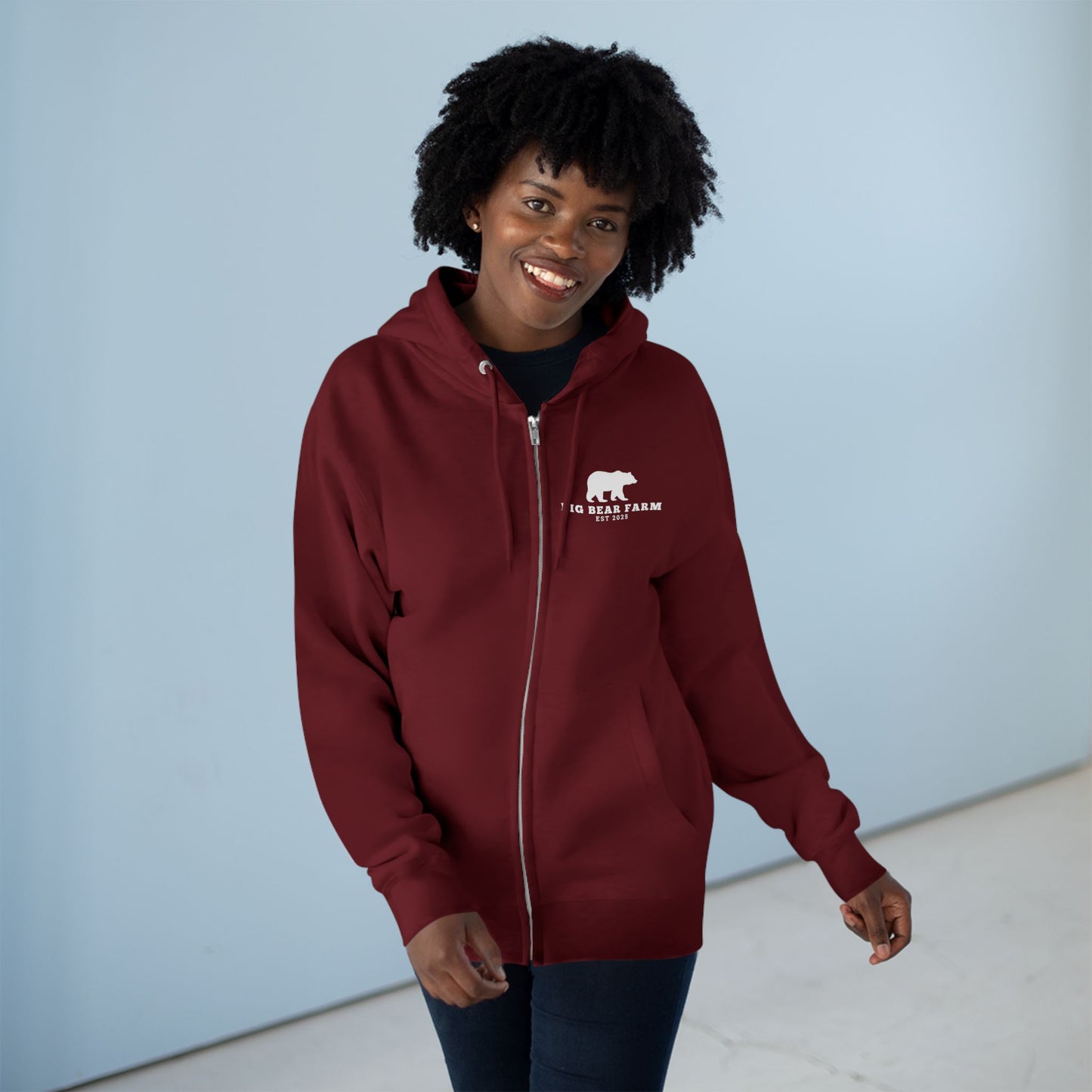 Big Bear Farm Cozy Unisex Zip Hoodie for Everyday Wear