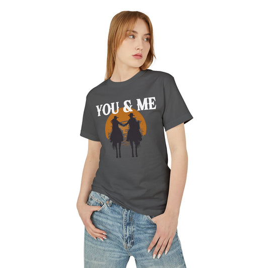 YOU AND ME UNISEX Garment-Dyed Heavyweight Cotton Tee