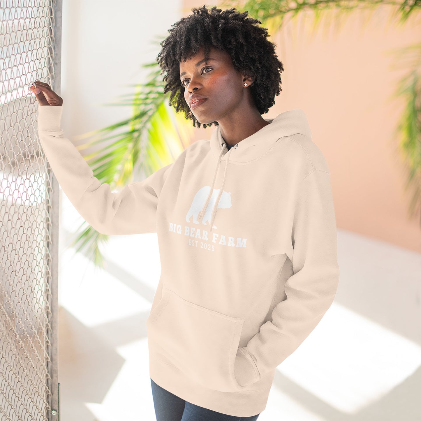 Fleece Hoodie - Big Bear Farm Love Land Design