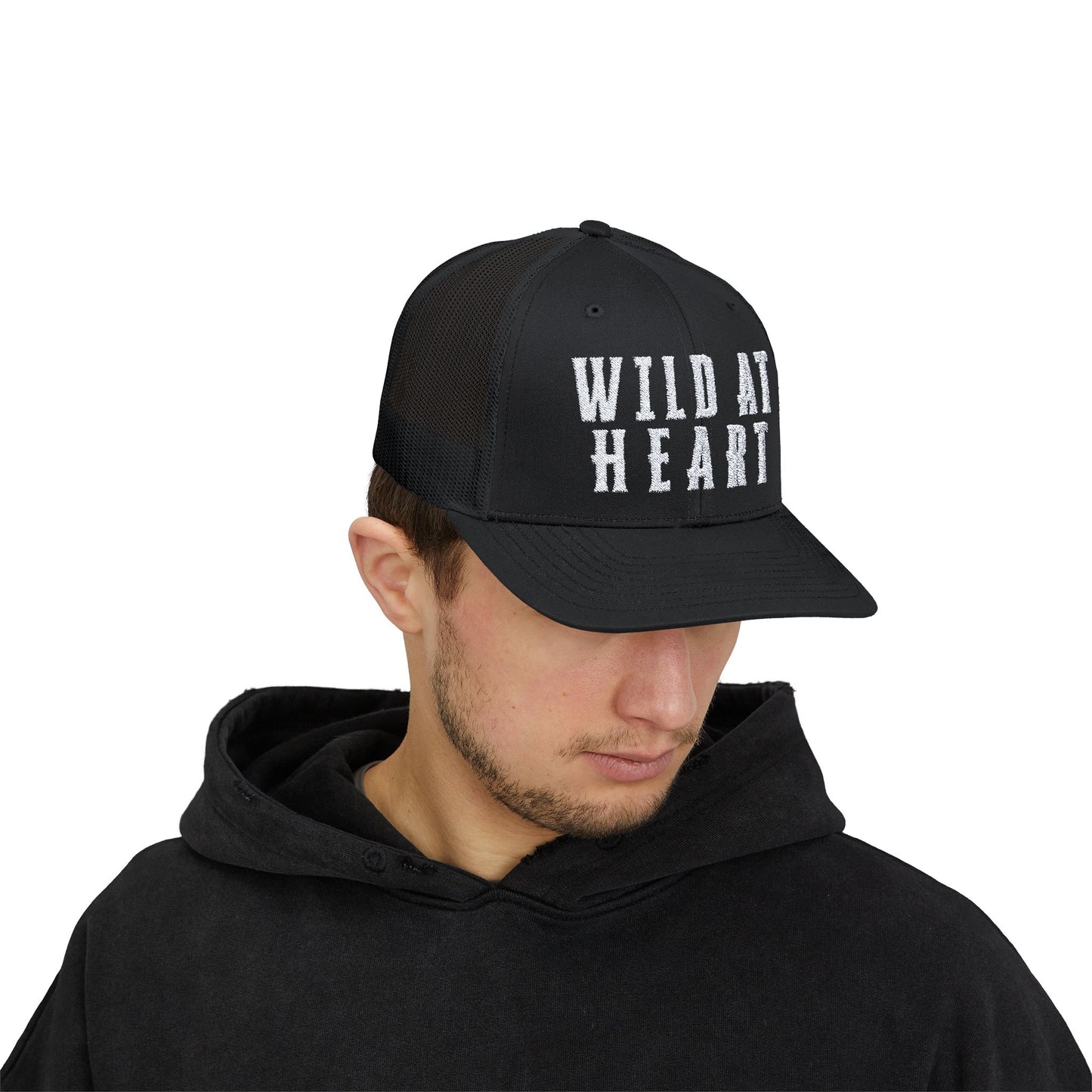 WILD AT HEART L O  Embroidered Snapback Trucker Cap