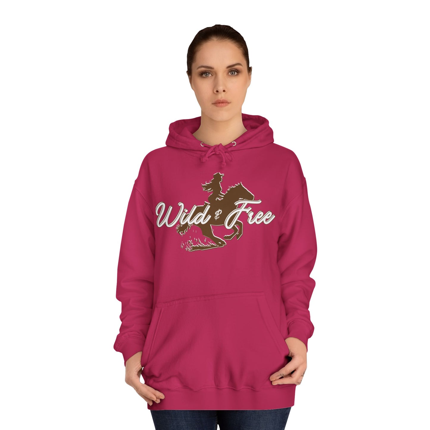 COWGIRL WILD AND FREE UNISEX College Hoodie