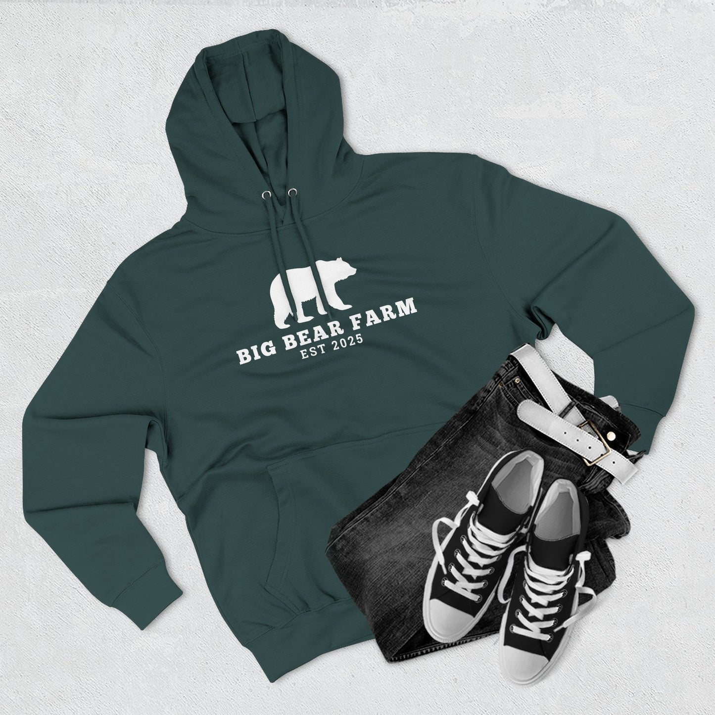 Fleece Hoodie - Big Bear Farm Love Land Design
