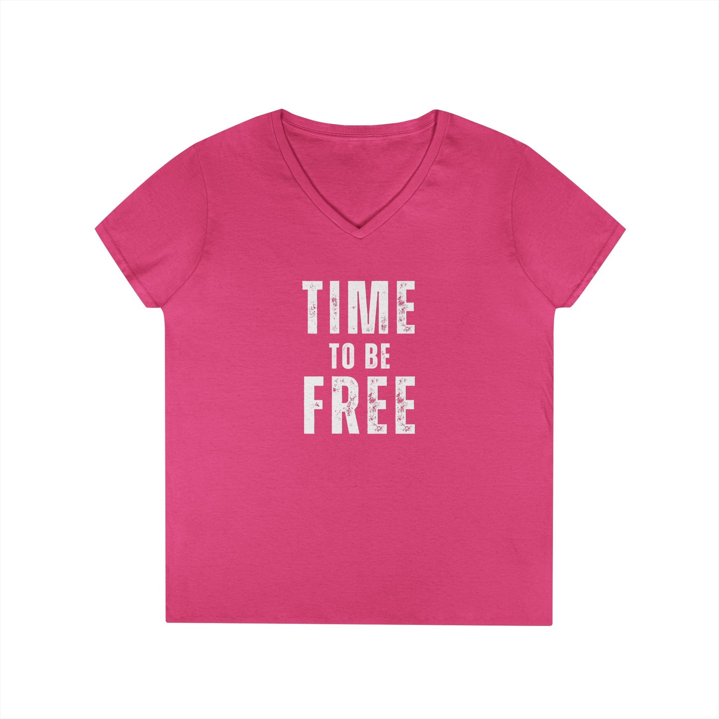 TIME TO BE FREE Ladies' V-Neck T-Shirt