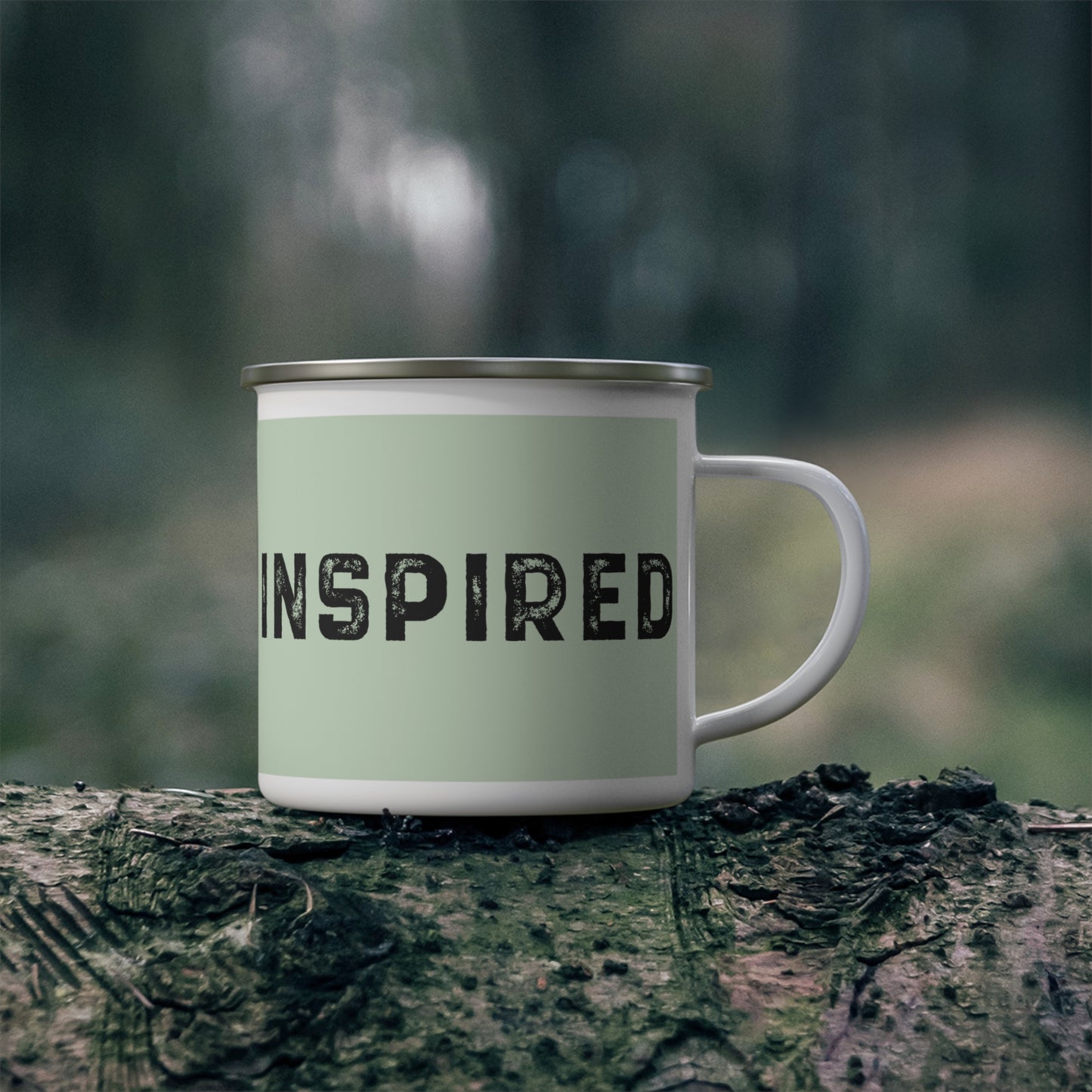 INSPIRED Green Enamel Camping Mug