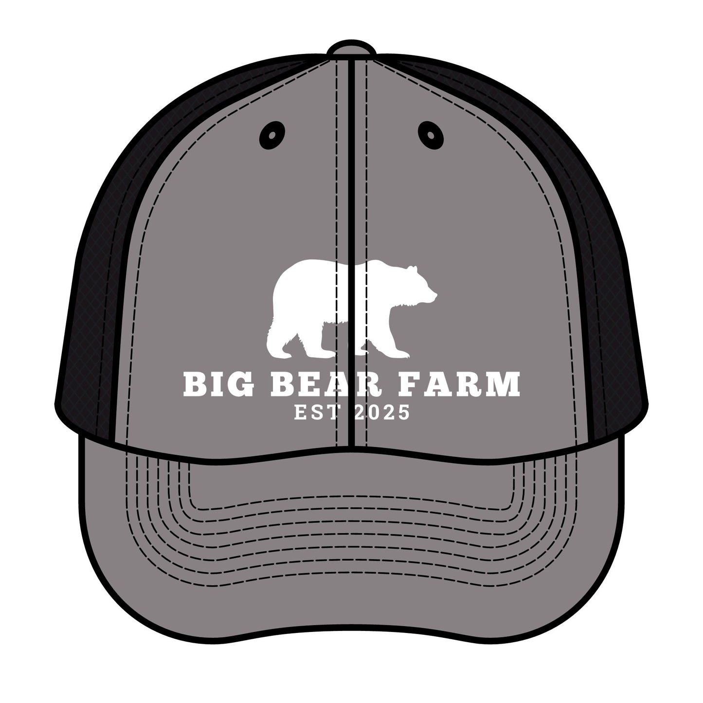 Big Bear Farm Trucker Hat — Retro Farmhouse Mesh Cap