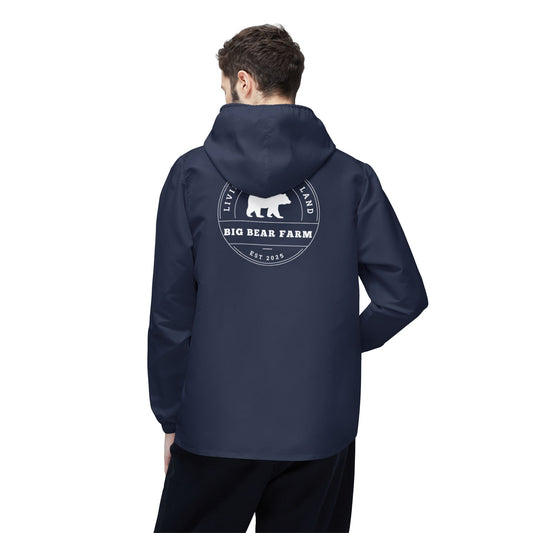 Big Bear Farm Windbreaker Jacket, Outdoor Rain Jacket, Lightweight Travel Jacket, Nature Lover's Gift, Bear Design Windbreaker