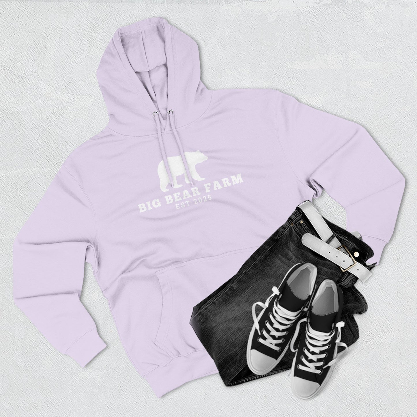 Fleece Hoodie - Big Bear Farm Love Land Design