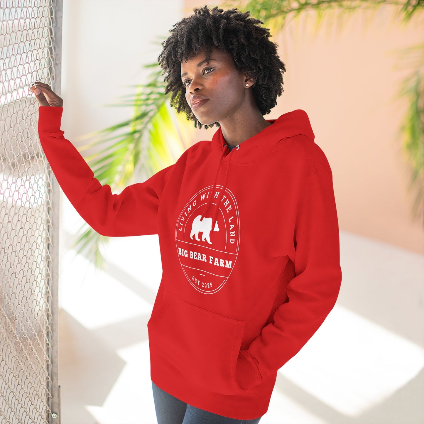 BIG BEAR FARM w Fleece Hoodie UNISEX
