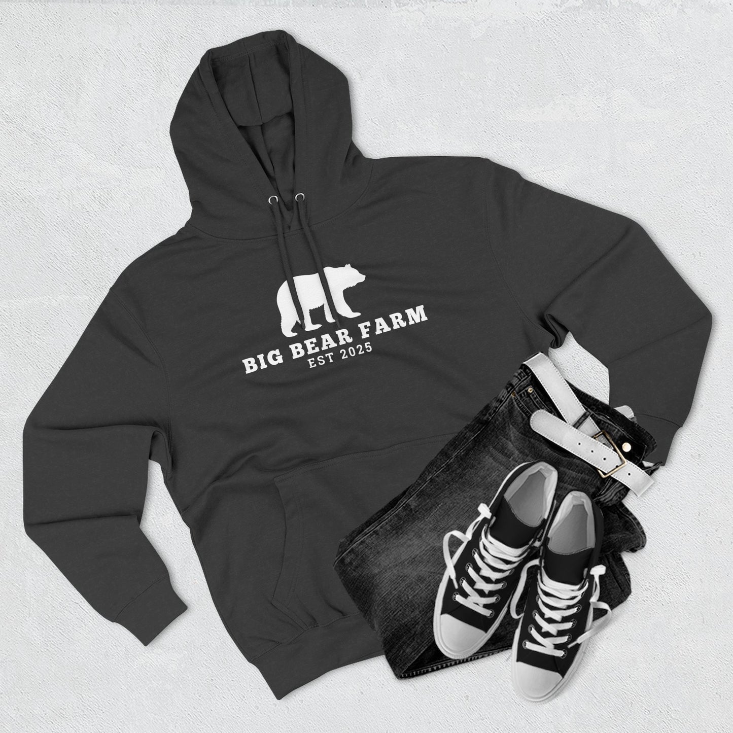 Fleece Hoodie - Big Bear Farm Love Land Design
