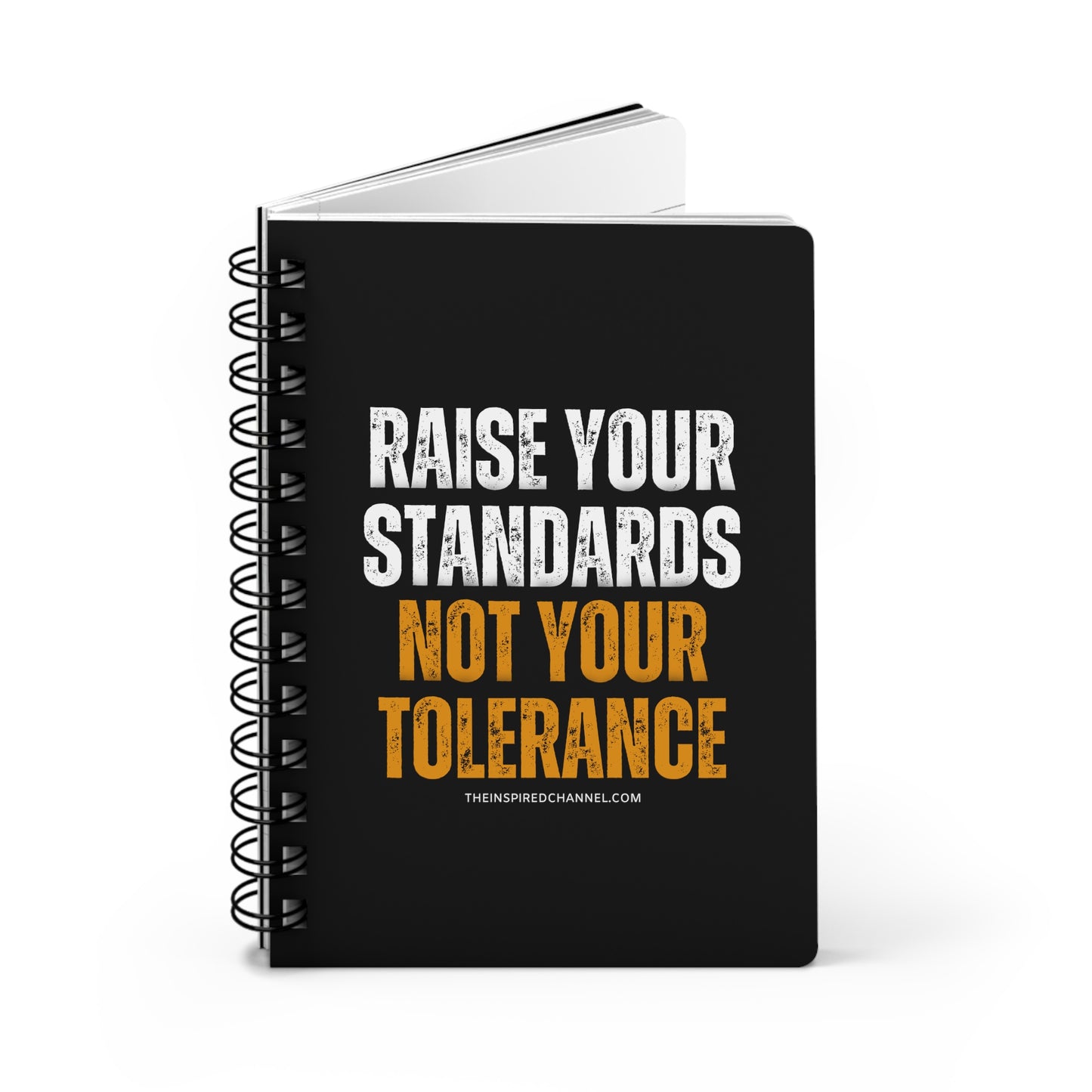 INSPIRED RAISE YOUR STANDARDS ORANGE Spiral Bound Journal