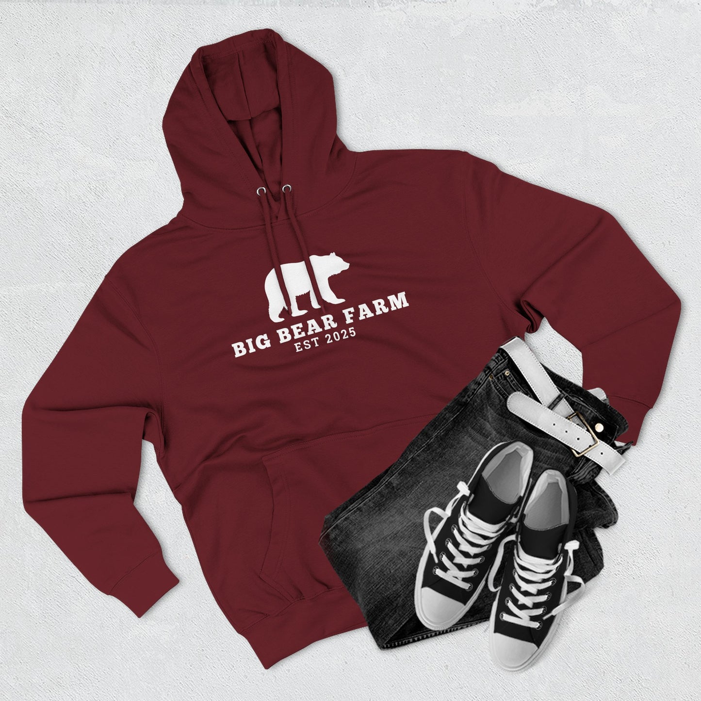 Fleece Hoodie - Big Bear Farm Love Land Design