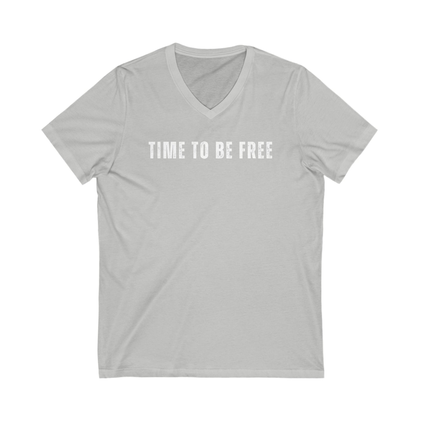 INSPIRED Time To Be Free UNISEX Jersey Short Sleeve V-Neck Tee