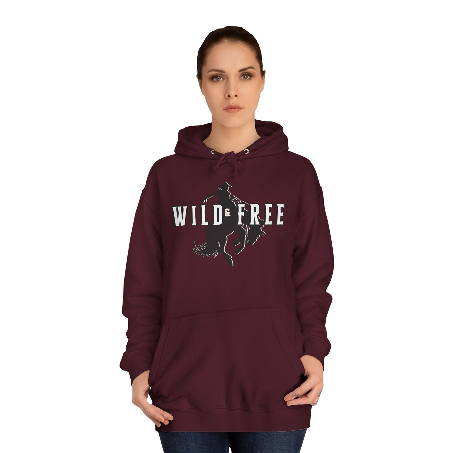 COWBOY WILD AND FREE B UNISEX College Hoodie