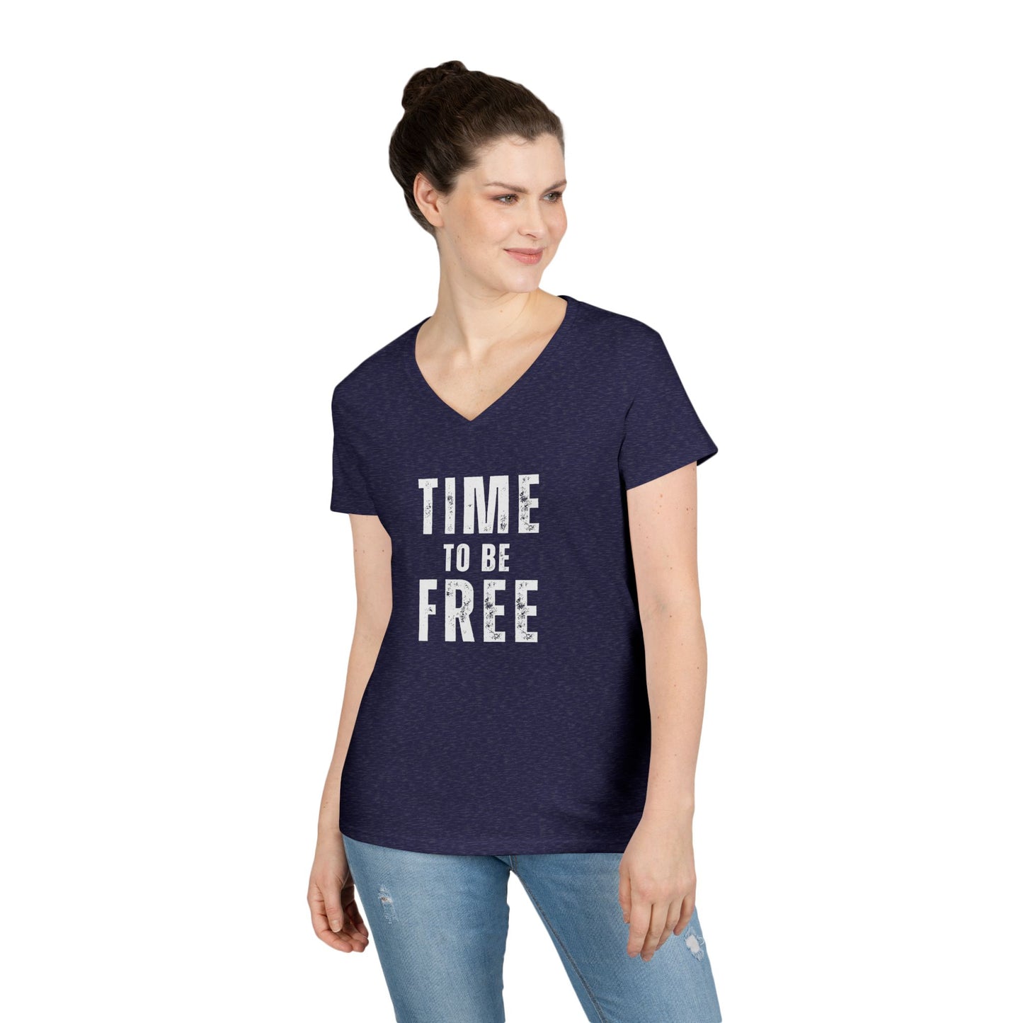 TIME TO BE FREE Ladies' V-Neck T-Shirt