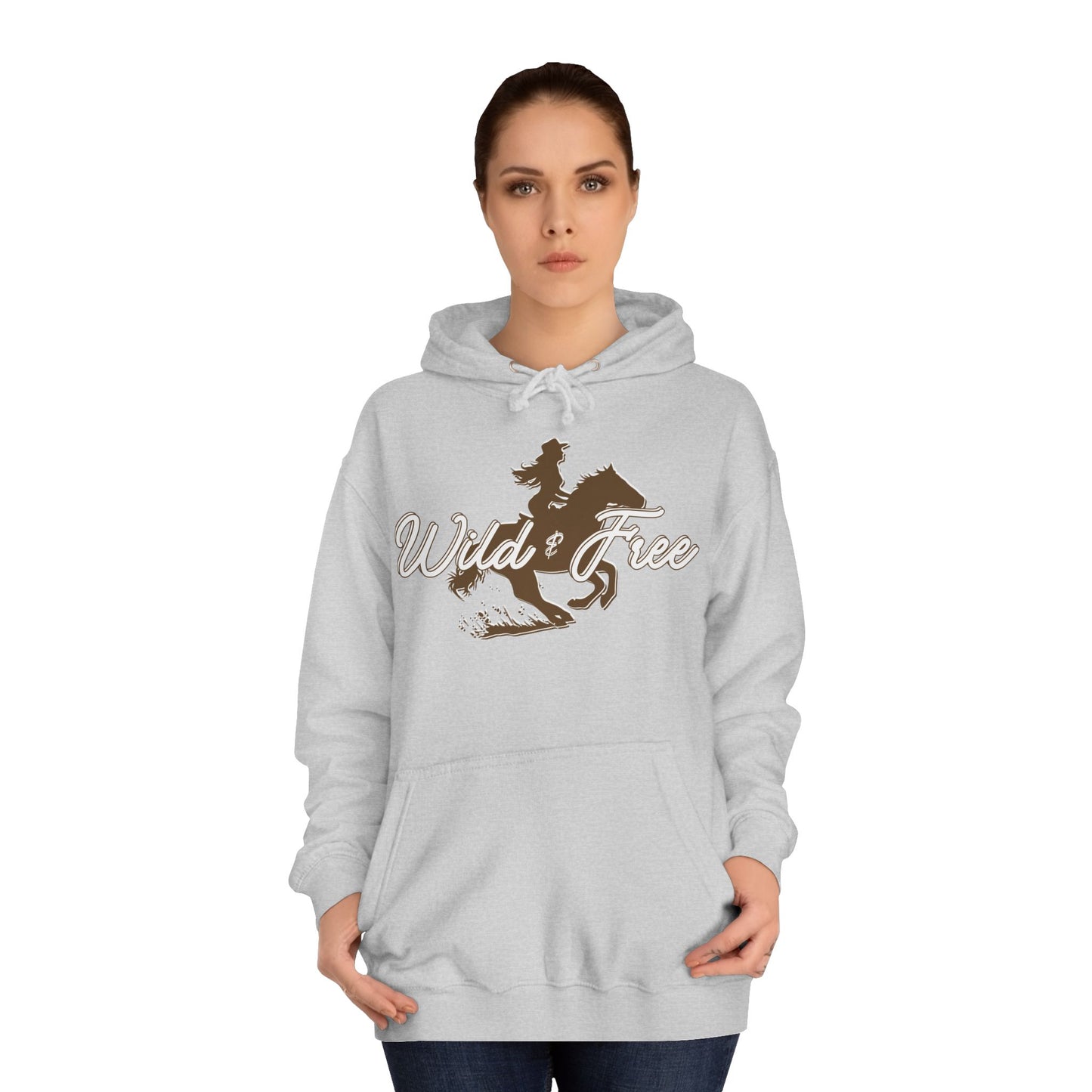 COWGIRL WILD AND FREE UNISEX College Hoodie