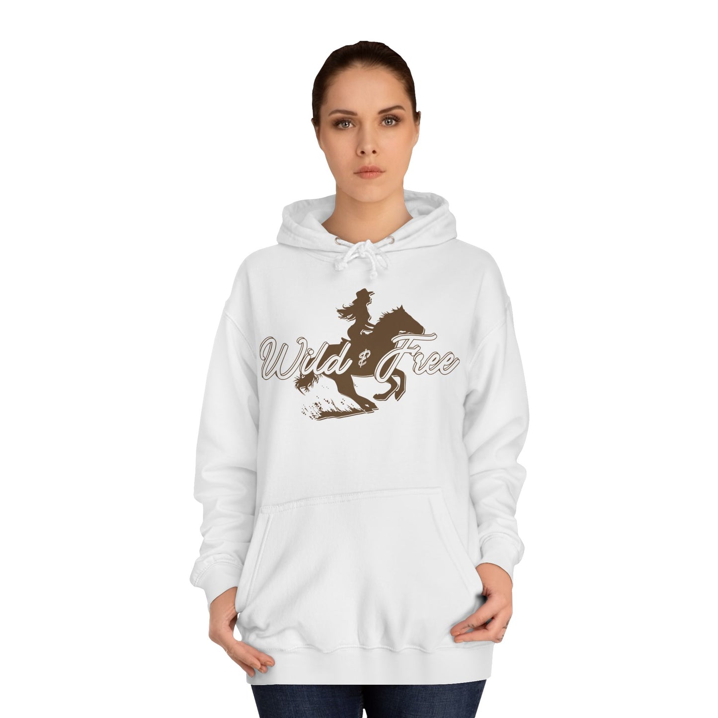 COWGIRL WILD AND FREE UNISEX College Hoodie