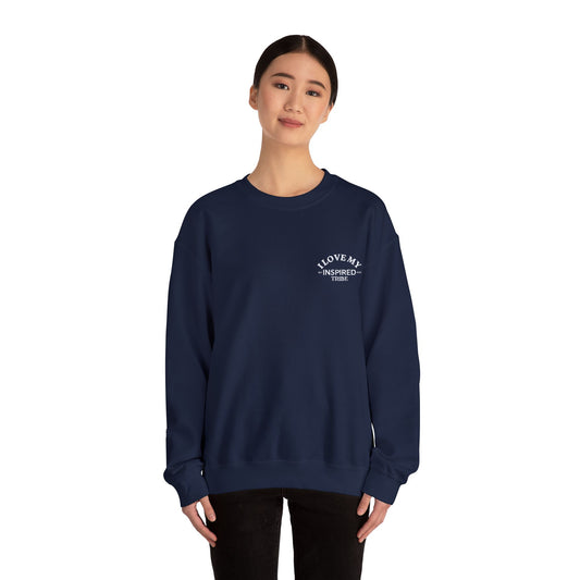 I LOVE MY INSPIRED TRIBE EMBROIDERED Unisex Heavy Blend™ Crewneck Sweatshirt