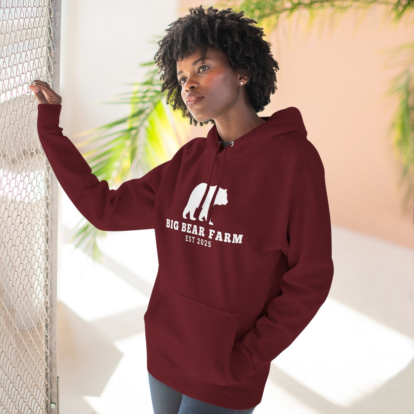 Fleece Hoodie - Big Bear Farm Love Land Design