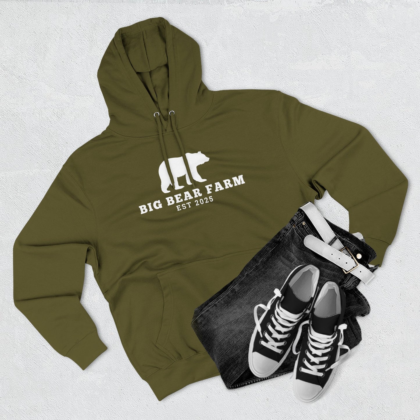 Fleece Hoodie - Big Bear Farm Love Land Design