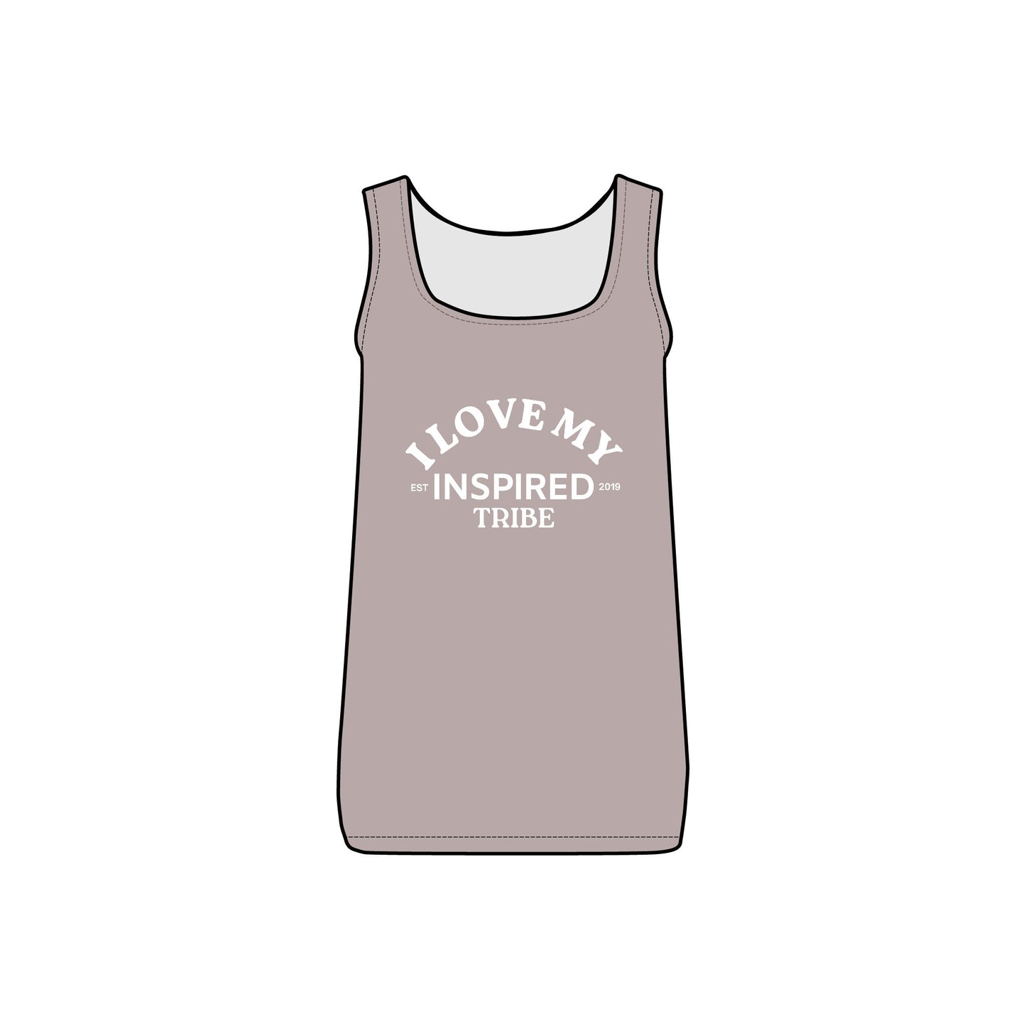I LOVE MY INSPIRED TRIBE Women's Micro Ribbed Tank