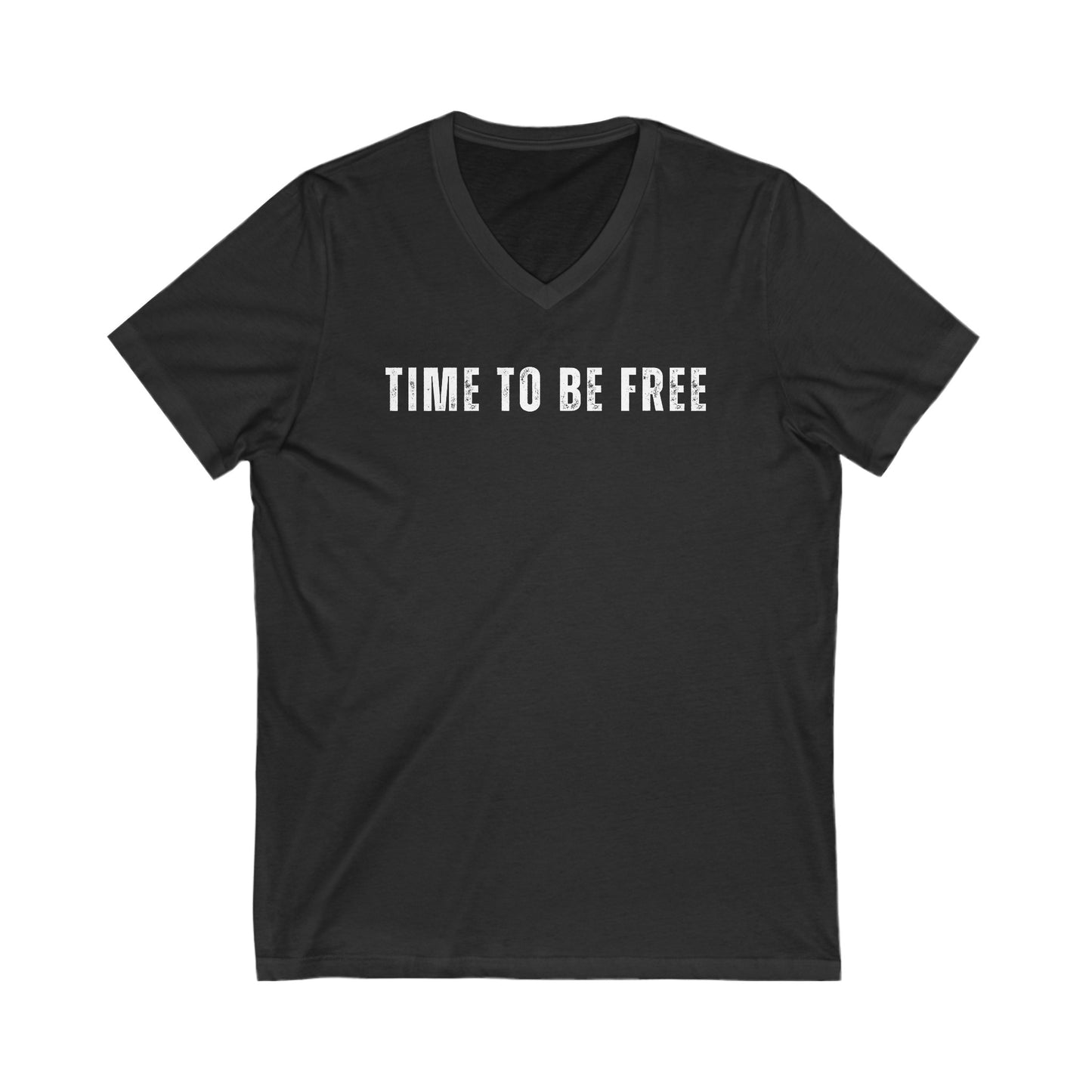 INSPIRED Time To Be Free UNISEX Jersey Short Sleeve V-Neck Tee