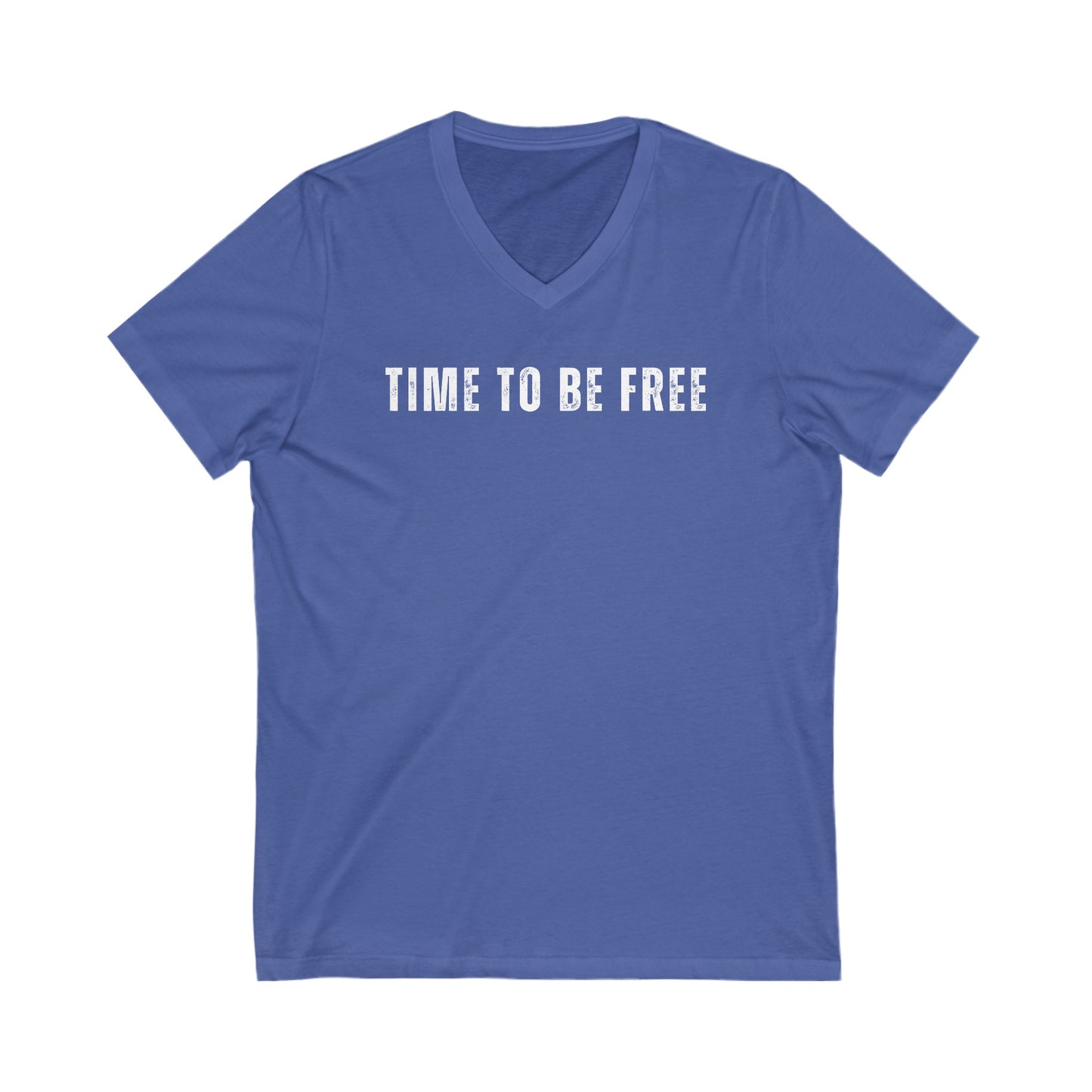 INSPIRED Time To Be Free UNISEX Jersey Short Sleeve V-Neck Tee