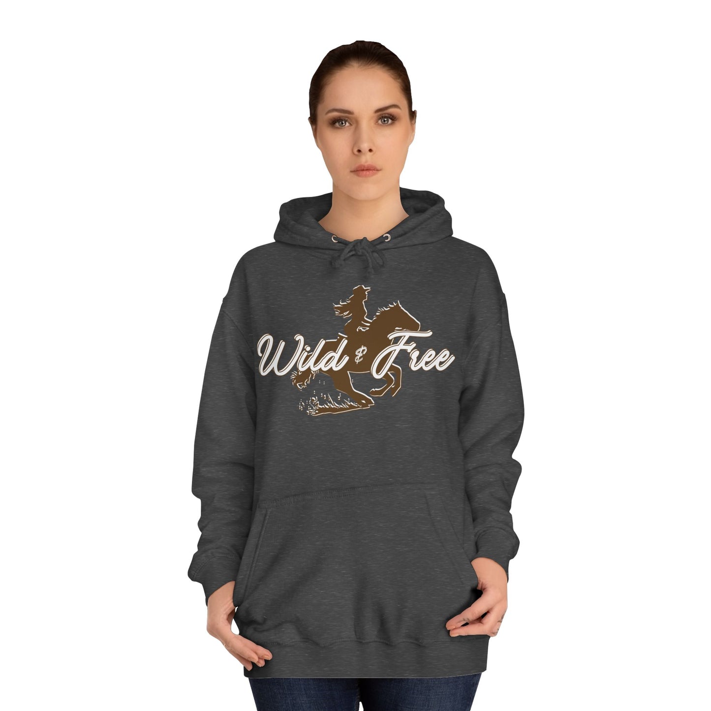 COWGIRL WILD AND FREE UNISEX College Hoodie