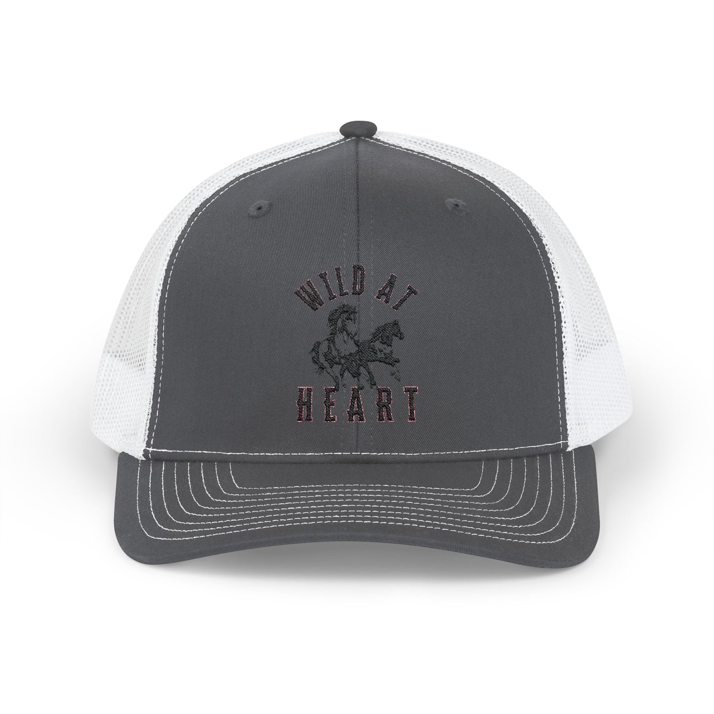 WILD AT HEART Embroidered Snapback Trucker Cap