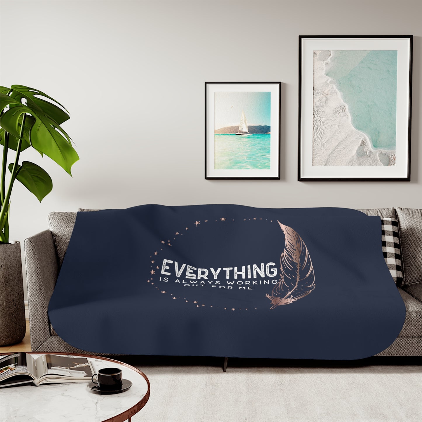 INSPIRED Everything is ... Sherpa Blanket, Two Colors