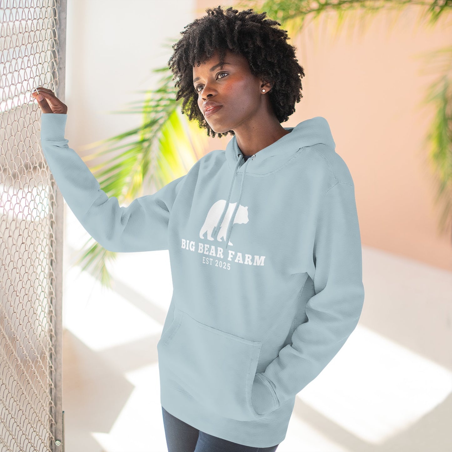 Fleece Hoodie - Big Bear Farm Love Land Design