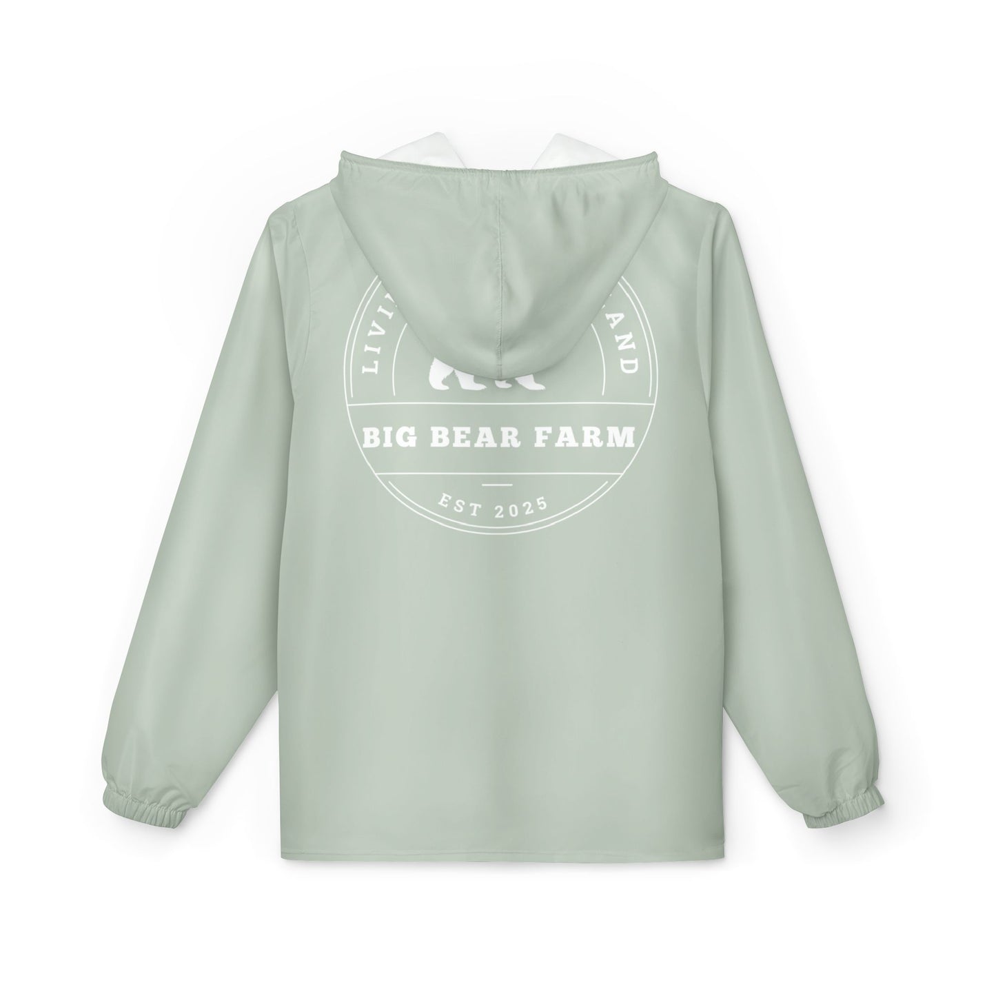 Big Bear Farm Windbreaker Jacket, G Outdoor Rain Jacket, Lightweight Travel Jacket, Nature Lover's Gift, Bear Design Windbreaker